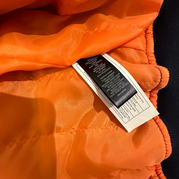 Express Navy Blue Bomber Jack with X stitch detail - Picture 3 of 5